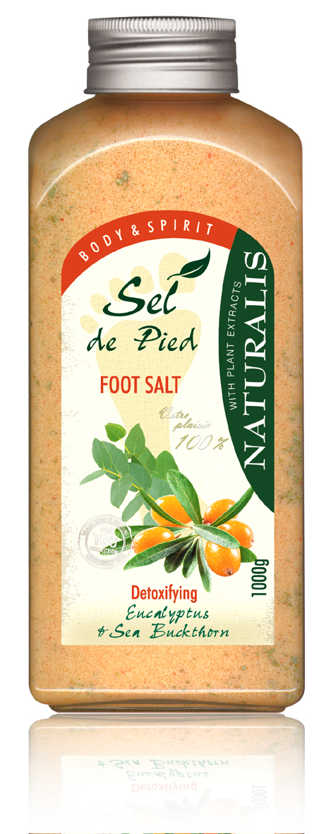 Sůl na nohy s vůní rakytníku a eukalyptu