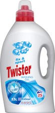Twister tekutý prací gel Fix & Sport na barevné prádlo
