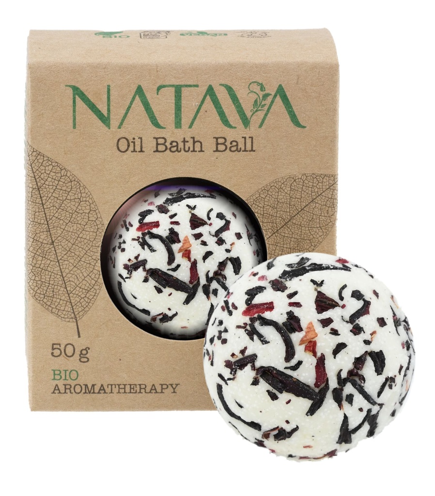 859604810436 Natava Oil Bath Ball Hibiscus