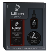 Lilien MEN-ART Beard & Hair & Body - Black - dárková sada