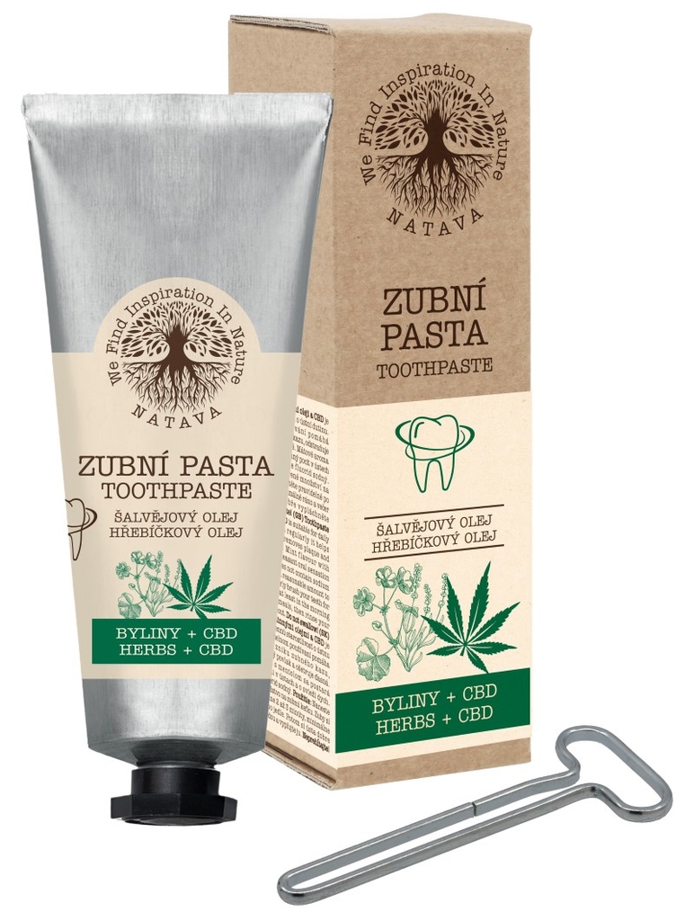 NATAVA Přírodní zubní pasta s bylinkami a CBD 80 g