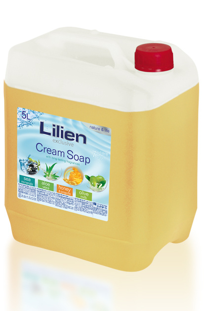 8595196902990 Lilien krémové tekuté mýdlo Honey & Propolis 5l