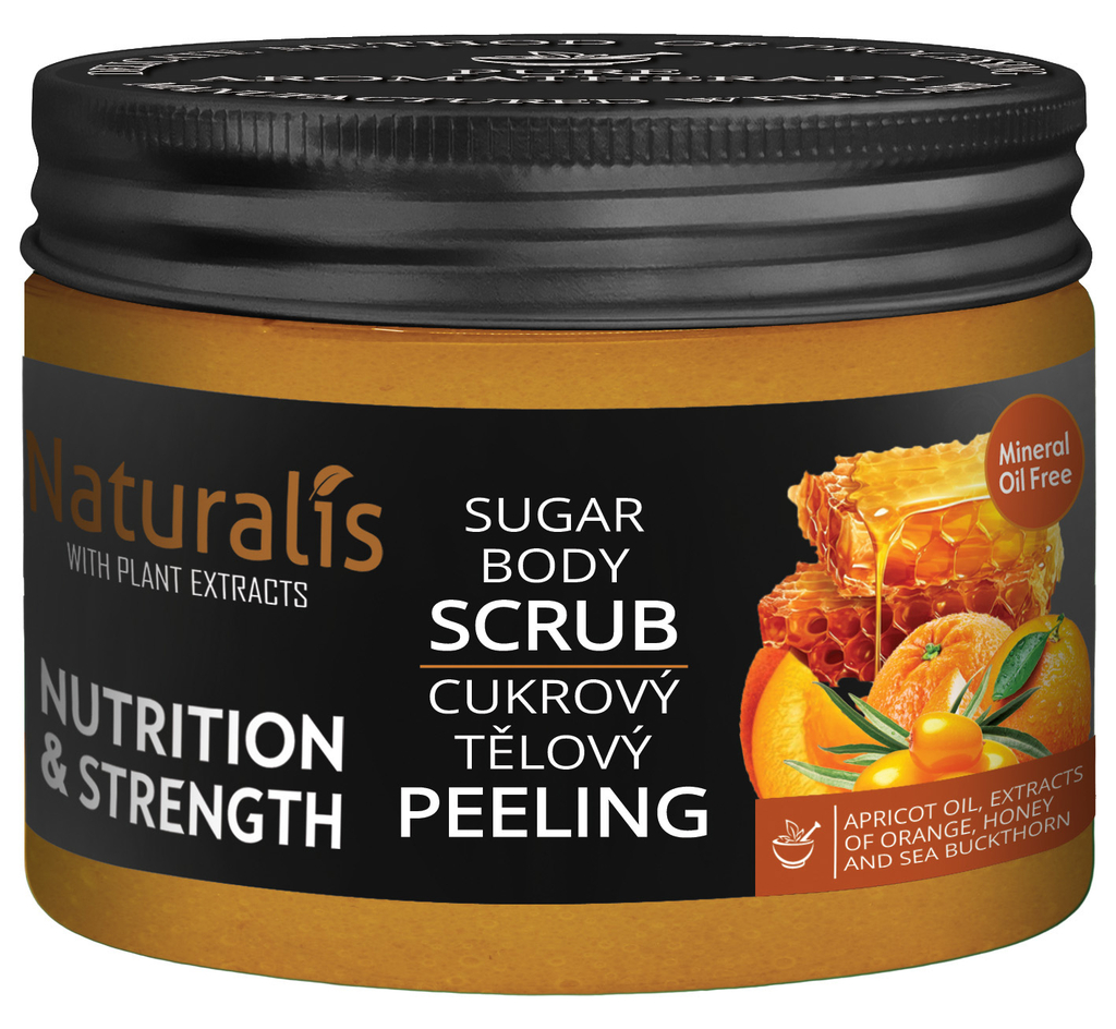 Naturalis cukrový tělový peeling - Nutrition & Strength 250 g 