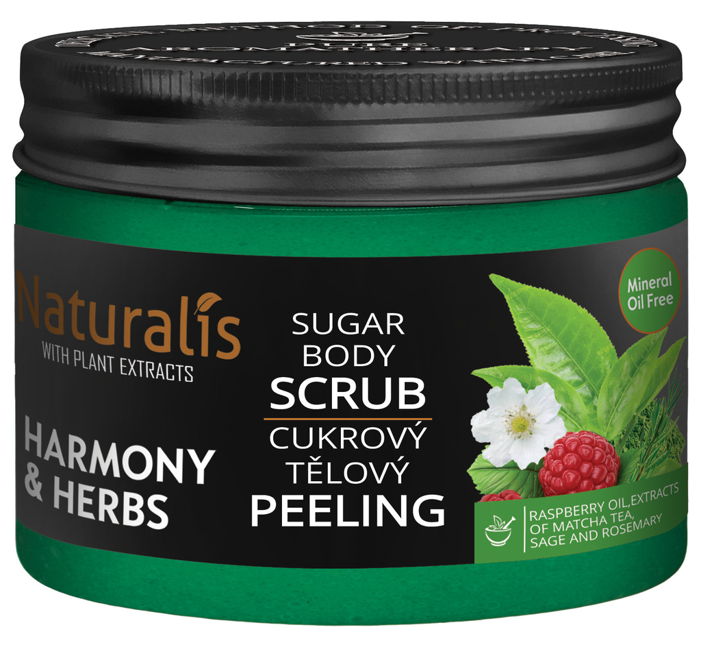 Naturalis cukrový tělový peeling - Harmony & Herbs 250 g 