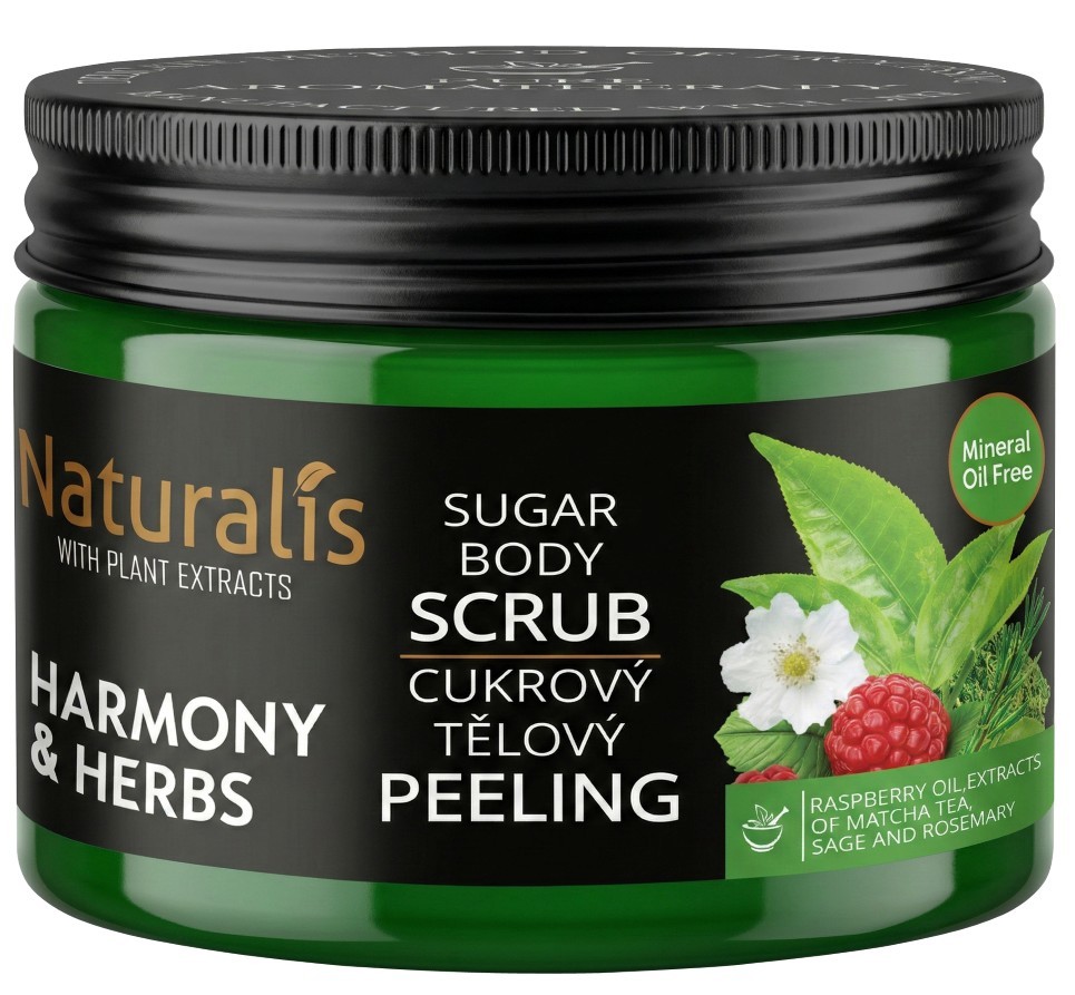 Naturalis cukrový tělový peeling - Harmony & Herbs 250 g 