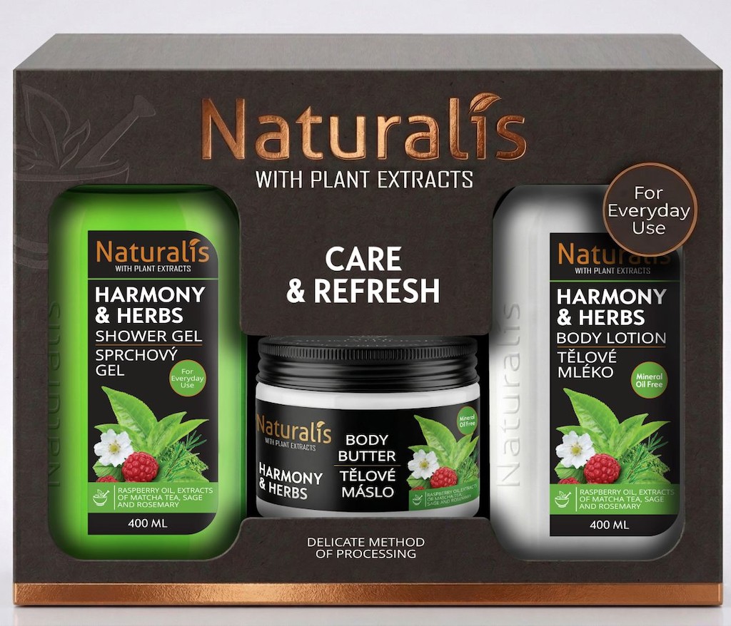 NATURALIS HARMONY & HERBS (sprchový gel + tělové máslo + tělové mléko) 800ml + 300g