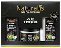 NATURALIS dárková kazeta LUXURY & BEAUTY (sprchový gel + tělové máslo + tělové mléko) 800ml + 300g