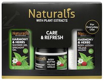 NATURALIS dárková kazeta HARMONY & HERBS (sprchový gel + tělové máslo + tělové mléko) 800ml + 300g