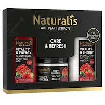 NATURALIS dárková kazeta VITALITY & ENERGY (sprchový gel + tělové máslo + tělové mléko) 800ml + 300g