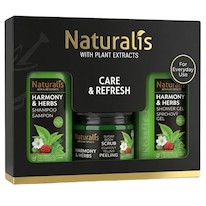 NATURALIS dárková kazeta HARMONY & HERBS (šampon + tělový scrub + sprchový gel) 800ml + 250g
