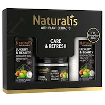 NATURALIS dárková kazeta LUXURY & BEAUTY (sprchový gel + tělové máslo + tělové mléko) 800ml + 300g