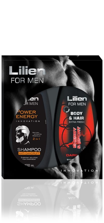 8595196908206 Lilien For Men Dark Red - dárková sada pánské sprchové kosmetiky