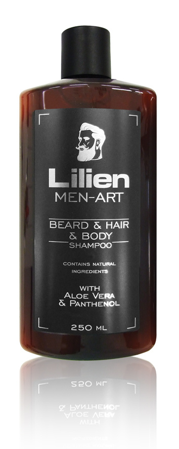 8596048004329 Lilien MEN-ART Pánský sprchový šampon - Beard & Hair & Body Shampoo - Black