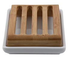 8596048008471 Ceramic and bamboo soap tray C