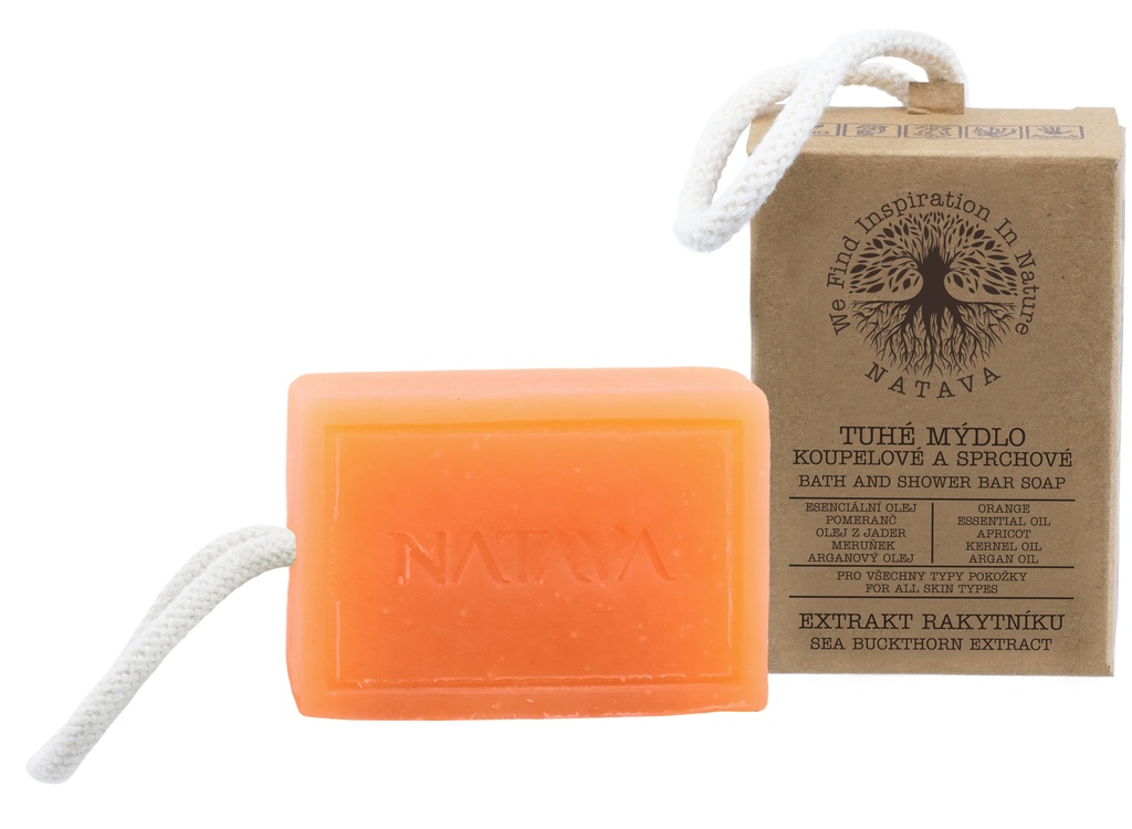 Natava solid bath and shower bar soap Sea Buckthorn for all skin types 100g n