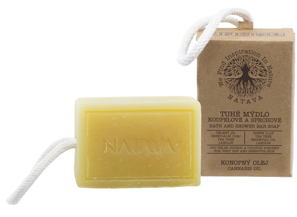 Natava solid bath and shower bar soap Cannabis for very dry and sensitive skin 100g n